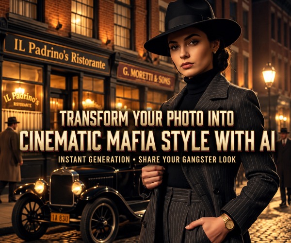 Transforma tu foto en un gánster del cine clásico con IA